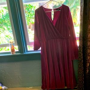 Plum corduroy style dress